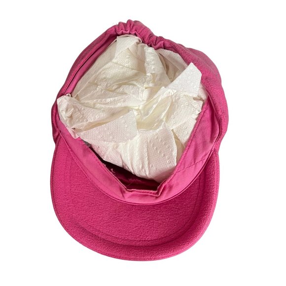 Vintage Y2K Women's Hot Pink News Boy Hat with Sequins Heart Britney Costume - Picture 4 of 6